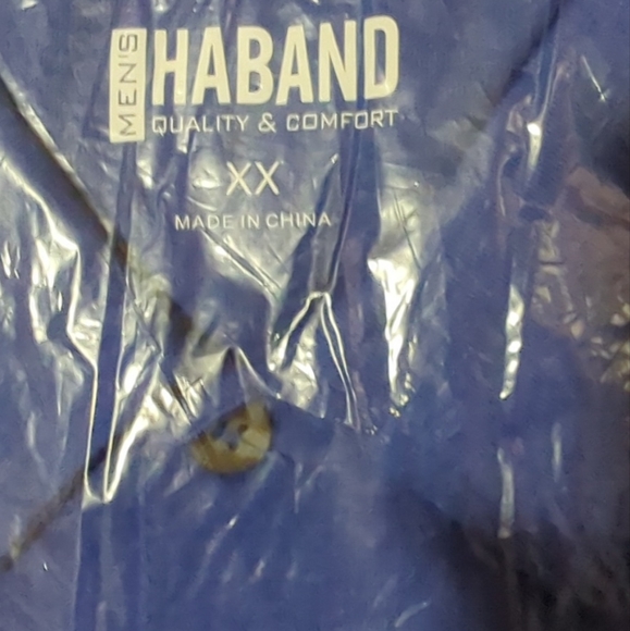 💢FREE with 2 Pc. Bundle💢 Knit Men's Polo Shirt Jersey Haband Brand Blue XX NWT - Picture 6 of 8